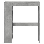 vidaXL Table de bar avec étagères gris béton bois d'ingénierie