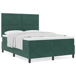 vidaXL Lit à ressorts avec matelas Vert foncé 140 x 190 cm Velours