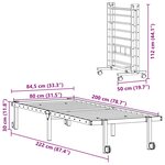 vidaXL Cadre de lit sans matelas pliable noir 80x200 cm acier