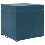 vidaXL Tabouret Bleu 41 x 41 x 40 cm Velours et Bois Composite
