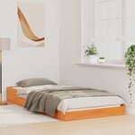 vidaXL Cadre de lit Brun cire 75 x 190 cm Pin massif