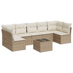 vidaXL Salon de jardin avec coussins 8 Pièces beige résine tressée