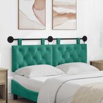 vidaXL Tête de lit suspendue Turquoise Velours