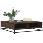 vidaXL Table basse chêne marron 100x100x30 cm bois d'ingénierie/métal