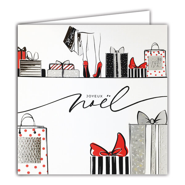 Carte Joyeux Noël avec Enveloppe Blanche 15x15cm