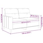 vidaXL Canapé à 2 places Crème 120 cm Tissu