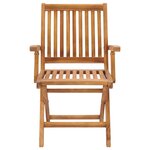 vidaXL Chaises de jardin lot de 2 et coussins crème Bois teck massif