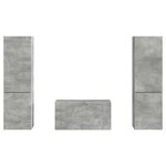 vidaXL Ensemble meuble TV 5 Pièces Gris béton Bois d'ingénierie