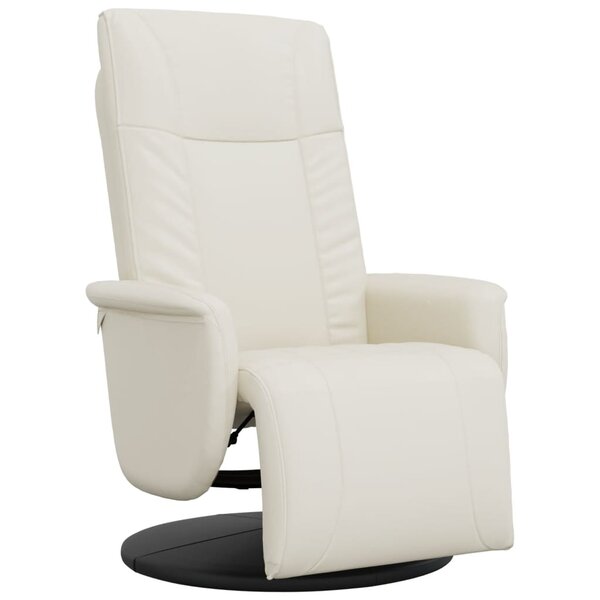 vidaXL Fauteuil inclinable avec repose-pieds crème similicuir