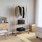 vidaXL Porte-vêtements et étagères et roulettes 96x45 5x155 5cm bambou