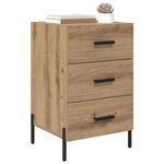 vidaXL Cabinet de chevet avec tiroir Chêne artisanal 40 x 40 x 66 cm