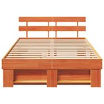 vidaXL Lit avec tiroirs - Marron ciré - 140 x 190 cm - Bois de pin massif