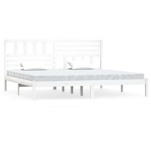 vidaXL Cadre de lit sans matelas blanc bois massif de pin 200x200 cm