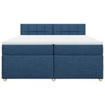 vidaXL Sommier à lattes de lit avec matelas Bleu 200x200 cm Tissu