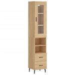 vidaXL Buffet haut Chêne sonoma 34 5x34x180 cm Bois d'ingénierie