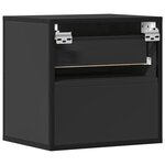 vidaXL Table de chevet murale noir 40x31x39 5 cm