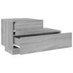 vidaXL Table de chevet avec lumières LED sonoma gris 70x36x40 5 cm