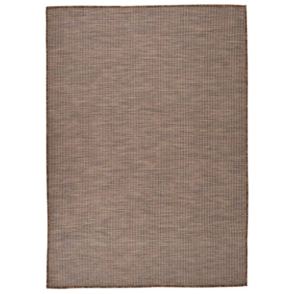 vidaXL Tapis à tissage plat d'extérieur 140x200 cm Marron