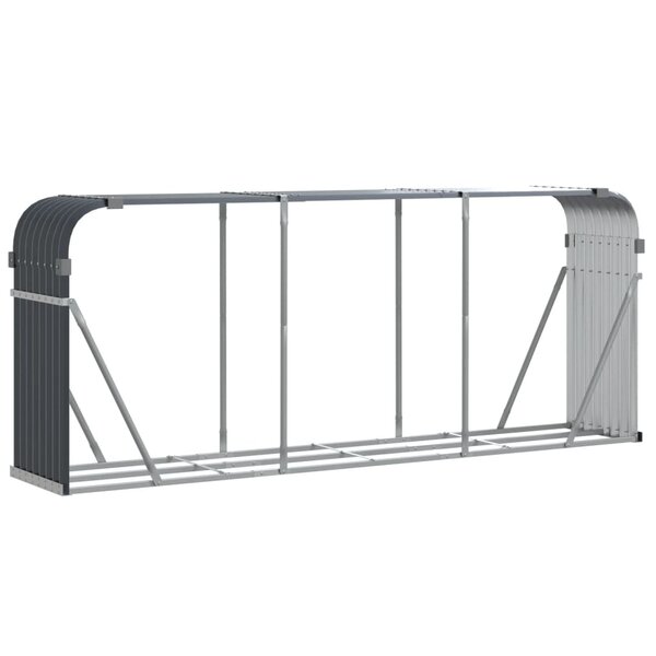 vidaXL Porte-bûches Anthracite 234 x 45 x 100 cm Acier galvanisé
