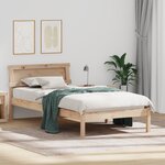 vidaXL Cadre de lit avec tête de lit et LED 80x200 cm en pin massif
