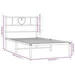 vidaXL Cadre de lit métal sans matelas avec tête de lit blanc 90x190cm