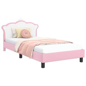 vidaXL Cadre de lit pour enfants avec tête de lit Rose 80 x 200 cm PU