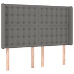 vidaXL Sommier à lattes de lit matelas LED Gris foncé 140x200 cm Tissu