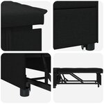 vidaXL Canapé-lit 3-en-1   en tissu noir dépliable
