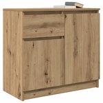 vidaXL Buffet avec tiroir chêne artisanal 71x35x65 cm bois ingénierie