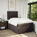 vidaXL Sommier à lattes de lit et matelas marron foncé 120x190cm tissu