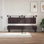 vidaXL Tête de lit suspendue Avec lumière LED Marron foncé Tissu