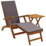 vidaXL Chaise longue inclinable et pliable 2 pc Bois d'Acacia Massif