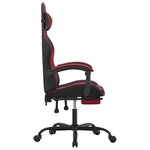 vidaXL Chaise de jeu pivotante repose-pied Noir bordeaux Similicuir