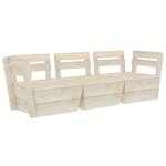 Canapé palette à 3 places de jardin bois d'épicéa imprégné 02_0013288