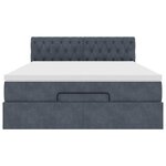 vidaXL Cadre de lit ottoman avec matelas gris foncé 140x190 cm velours