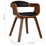 vidaXL Chaise à manger Noir Bois courbé et similicuir