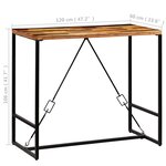 vidaXL Table de bar Bois de récupération massif 120x60x106 cm