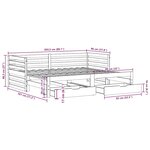 vidaXL Lit de jour avec tiroirs sans matelas 90x200 cm bois massif