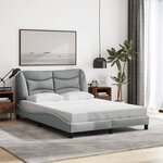 vidaXL Cadre de lit avec LED sans matelas gris clair 140x200 cm tissu