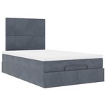 vidaXL Cadre de lit ottoman et matelas gris foncé 120x200 cm velours