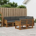 vidaXL Ensemble de canapés d'extérieur 7 pc Naturel et Anthracite