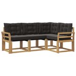 vidaXL Ensemble de canapés d'extérieur 4 pc Blanc et noir