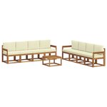 vidaXL Ensemble de canapés d'extérieur 9 pc Naturel et Crème