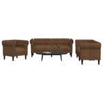 vidaXL Ensemble de canapés 3 Pièces marron tissu