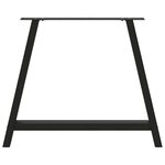 vidaXL Pieds de table à manger en forme de A  2 pièces  noir  90 x (72-73) cm  acier