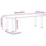 vidaXL Table à manger marron clair bois de chêne massif rectangulaire