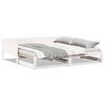 vidaXL Lit Pull-out de Jour Blanc 180 x 200 cm Bois massif en pin