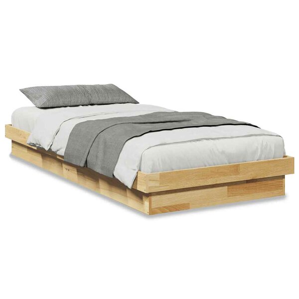 vidaXL Cadre de lit sans matelas 75x190 cm bois massif de chêne