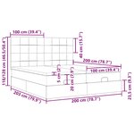 vidaXL Cadre de lit ottoman avec matelas bleu foncé 200x200 cm velours