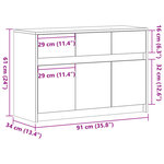 vidaXL Meuble TV avec LED blanc 91x34x61 cm bois d'ingénierie